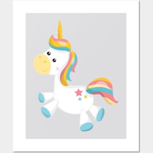 Magic Unicorn, Cute Unicorn, Little Unicorn, Stars Posters and Art